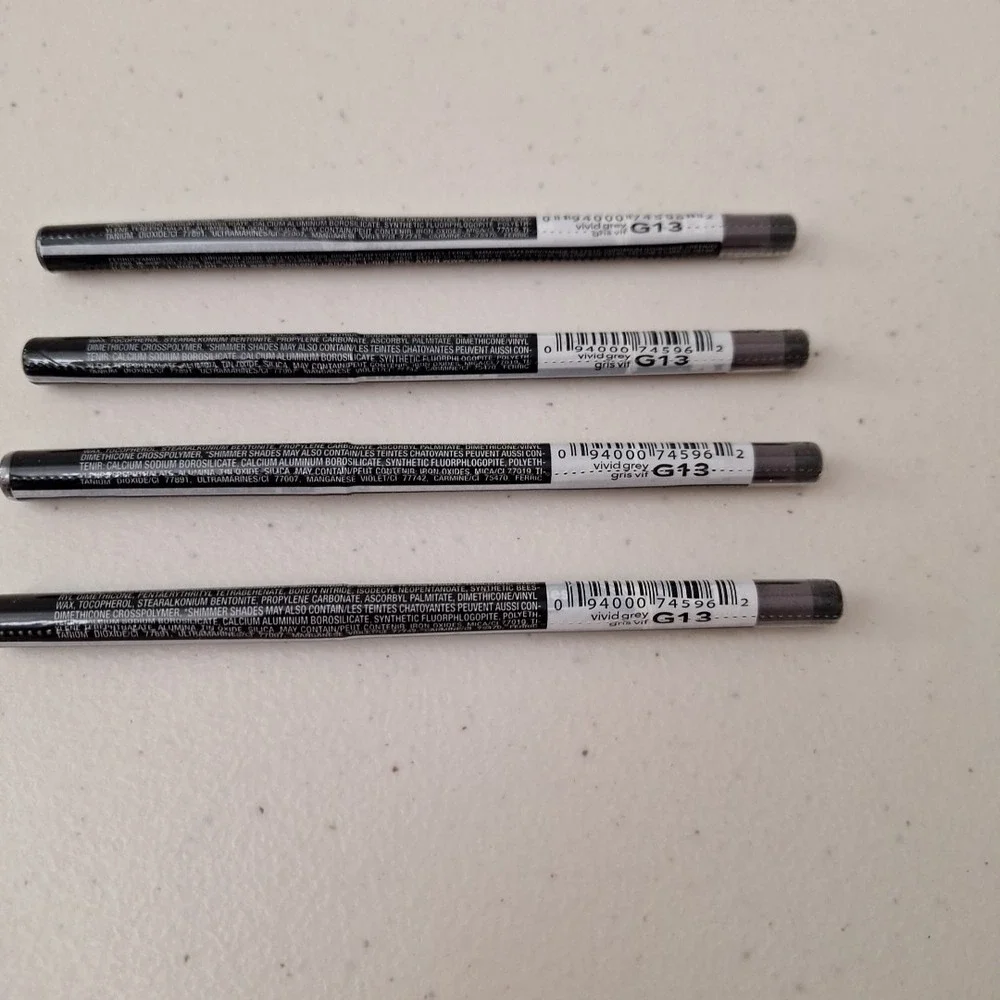 4 Set AVON GLIMMERSTICKS CHROMES EYE LINER - Vivid Grey- G13 - New Sealed